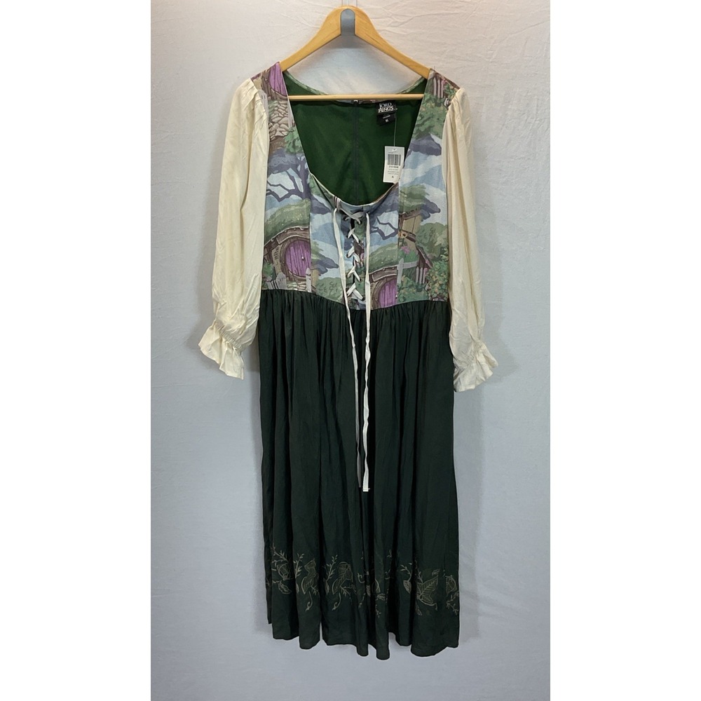 The Lord Of The Rings Hobbit Lace-Up Dress Corset XL forest fairy Rosie Cotton - Picture 1 of 10